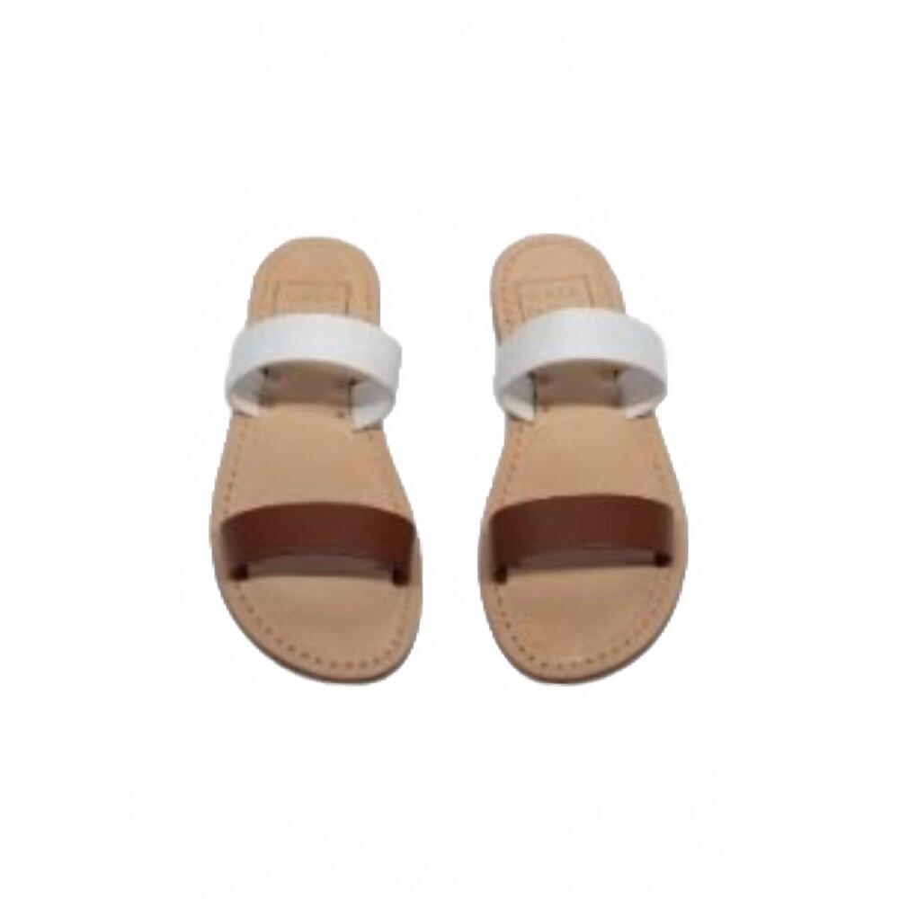 NEW CASA ISOTA women's elba sandal in brown/white